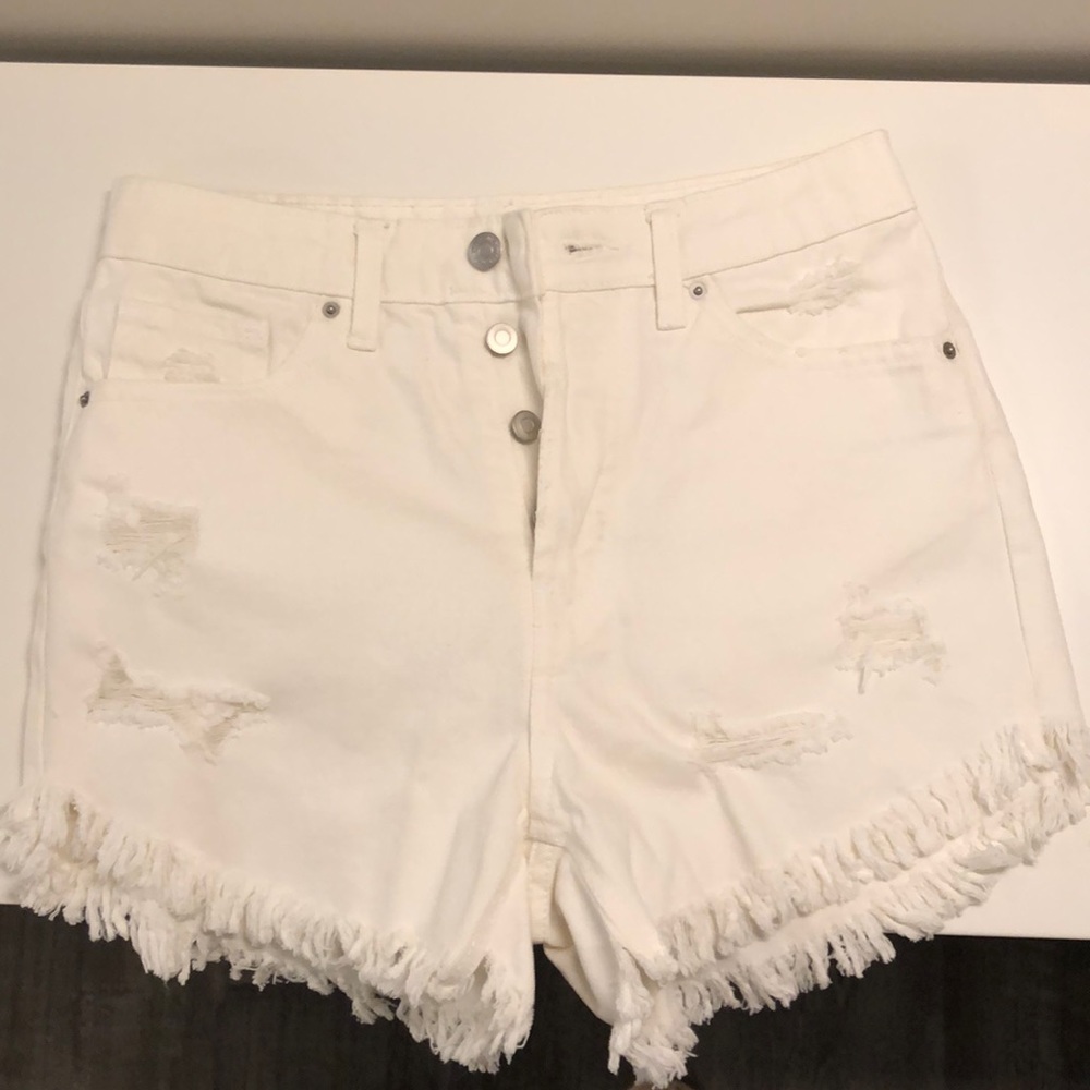 White jean shorts